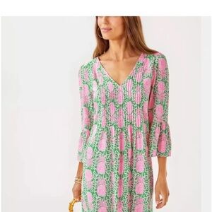 New Lilly Pultizer Danika Party like a Pineapple Dress pink green 8